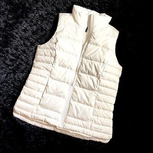 NWT Lands End Ivory Down Puffer Vest